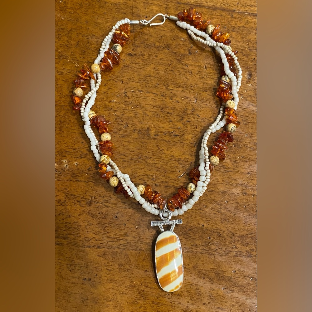 JANICE LEE RIPLEY JLR Handmade 925 Sterling Silver Amber Semi Precious